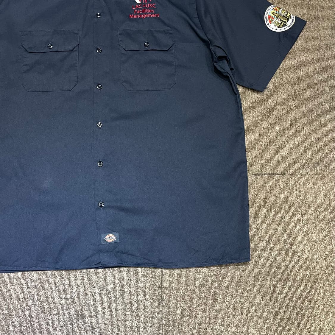 (XL) Dickies 디키즈 반팔 워크 셔츠 패치 네이비 상품이미지4
