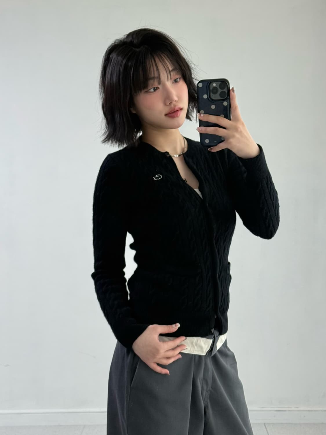 라코스테 블랙 딱붙 가디건 상품이미지2