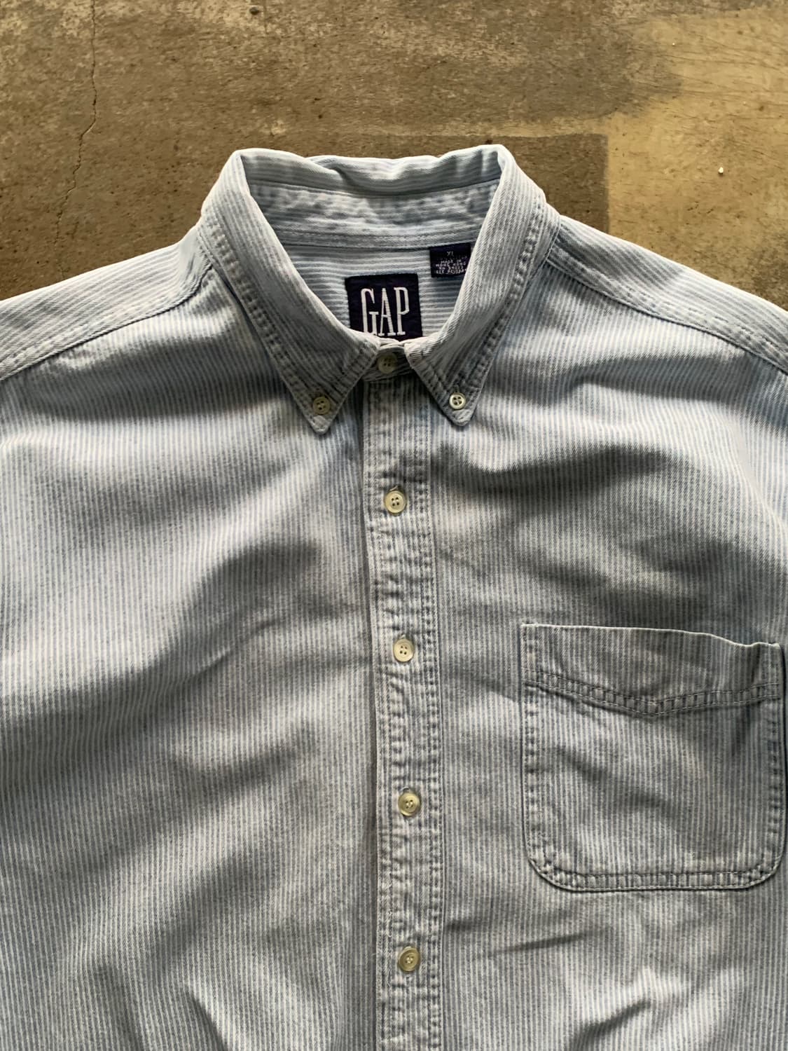 올드 갭 스트라이프 데님 버튼다운 셔츠 상품이미지2