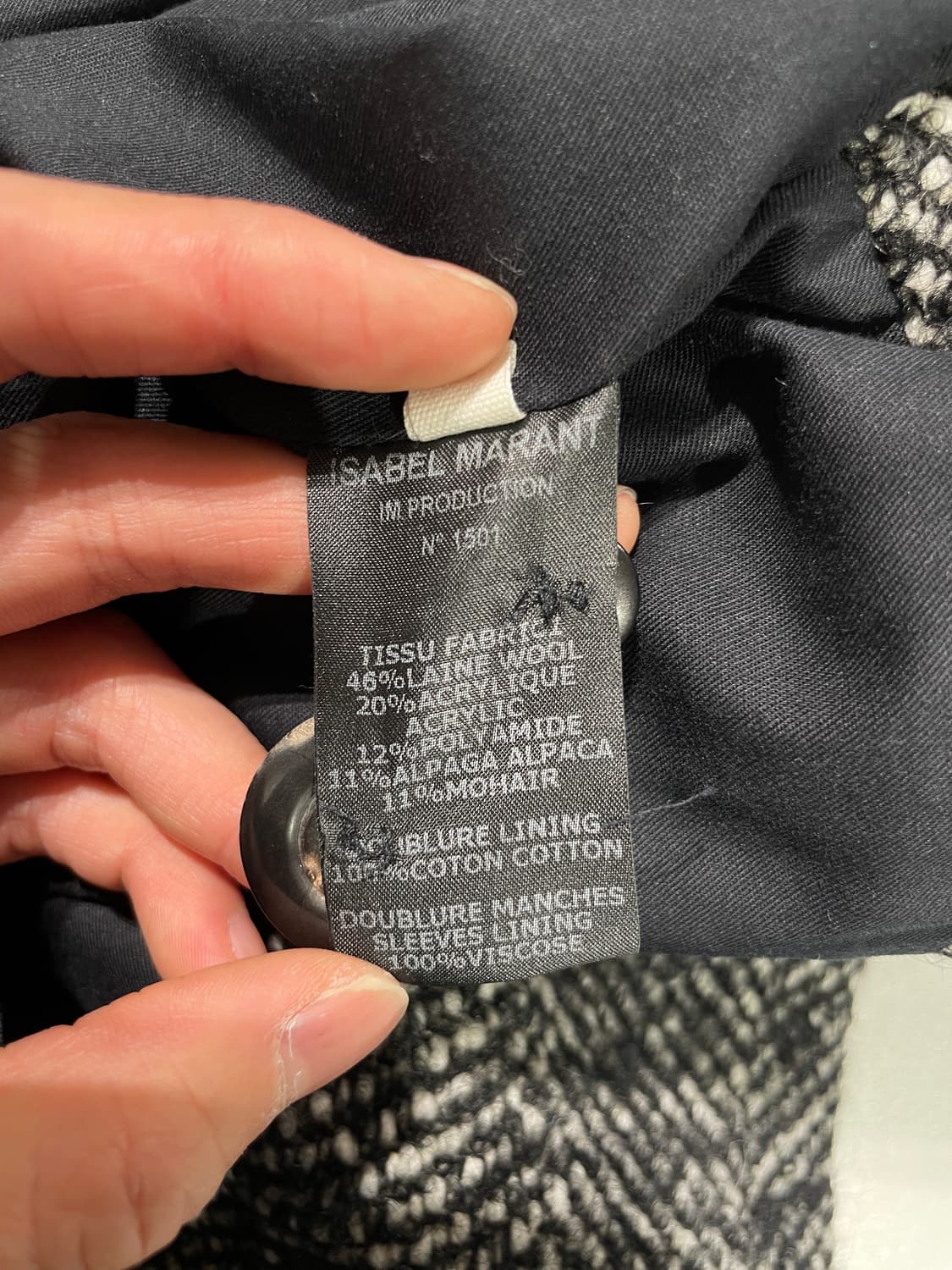 이자벨 마랑 에뚜왈 파이핑 포켓 헤링본 싱글 숏 코트 상품이미지8