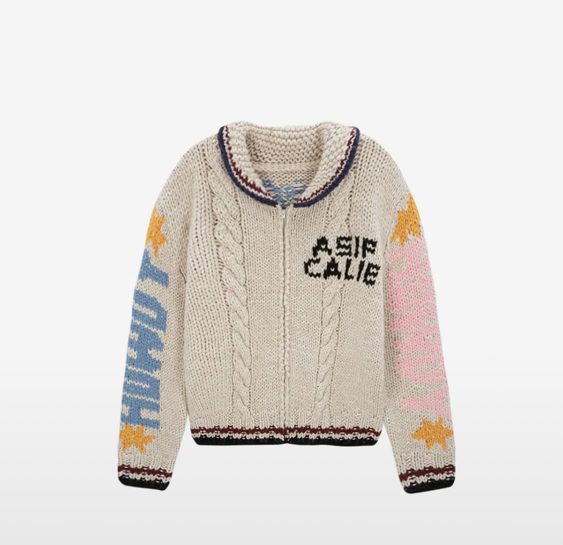 애즈이프캘리 COWGIRL TEDDY ZIPUP KNIT IVORY 상품이미지2