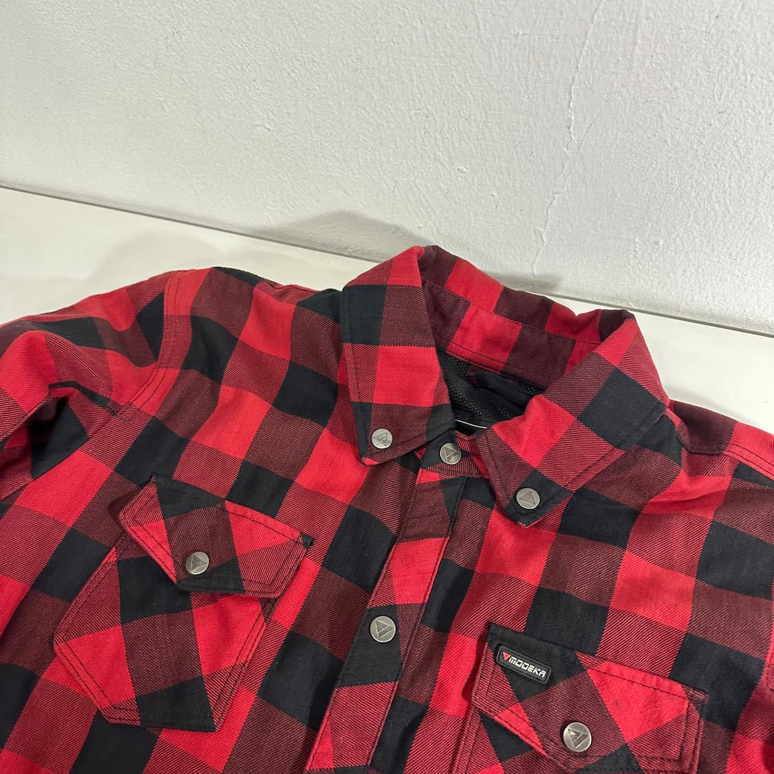 L MOOEKA 바둑판체크 팔꿈치패드 바이크자켓 상품이미지3