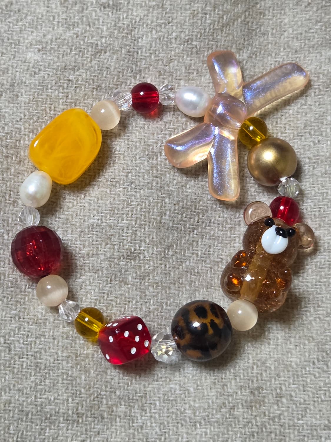 [핸드메이드] 곰돌이 비즈팔찌 상품이미지1