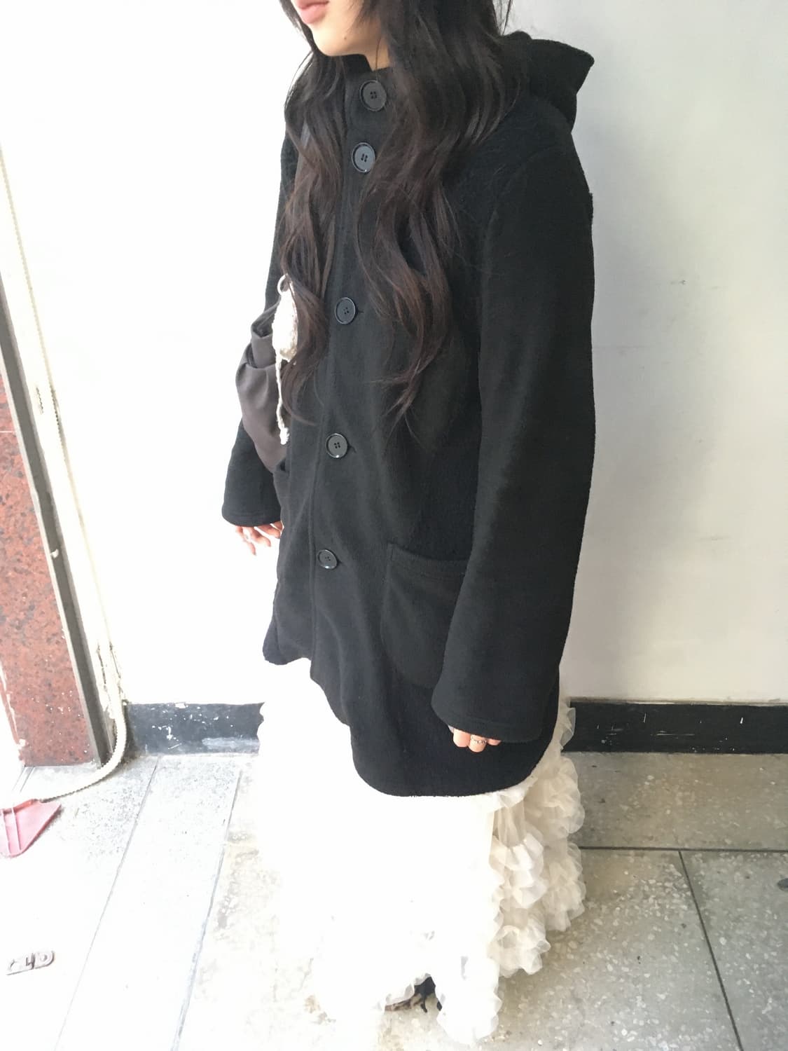 Gomme 고무 드레이프 후드 코트 상품이미지2