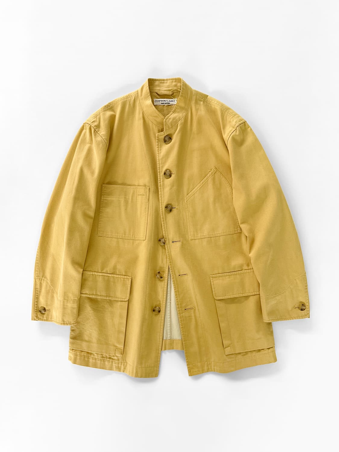 (Rare)80~90s 이세이 미야케 코튼 라벨 스탠드 카라 워크 자켓 상품이미지3