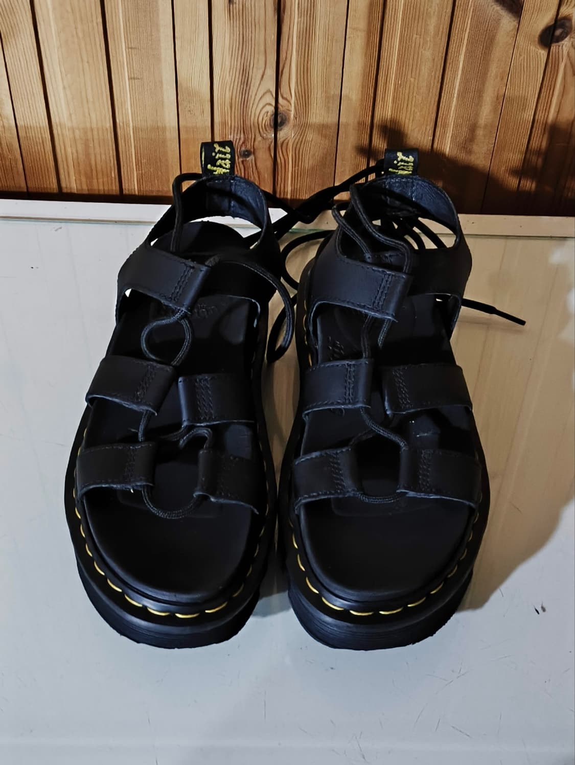 UK6 250mm 닥터마틴 나틸라 블랙 레더 샌들 상품이미지4