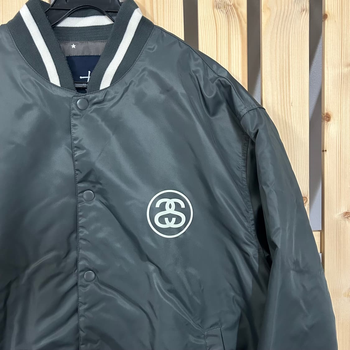  (XL) 스투시 S링크 사틴 그레이 스타디움 자켓  상품이미지2