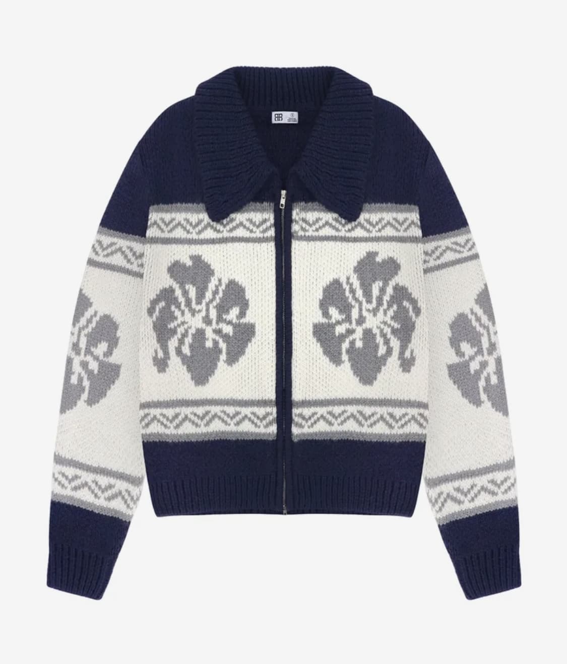 락케이크 플라워 코위찬 노르딕 가디건 네이비 상품이미지1