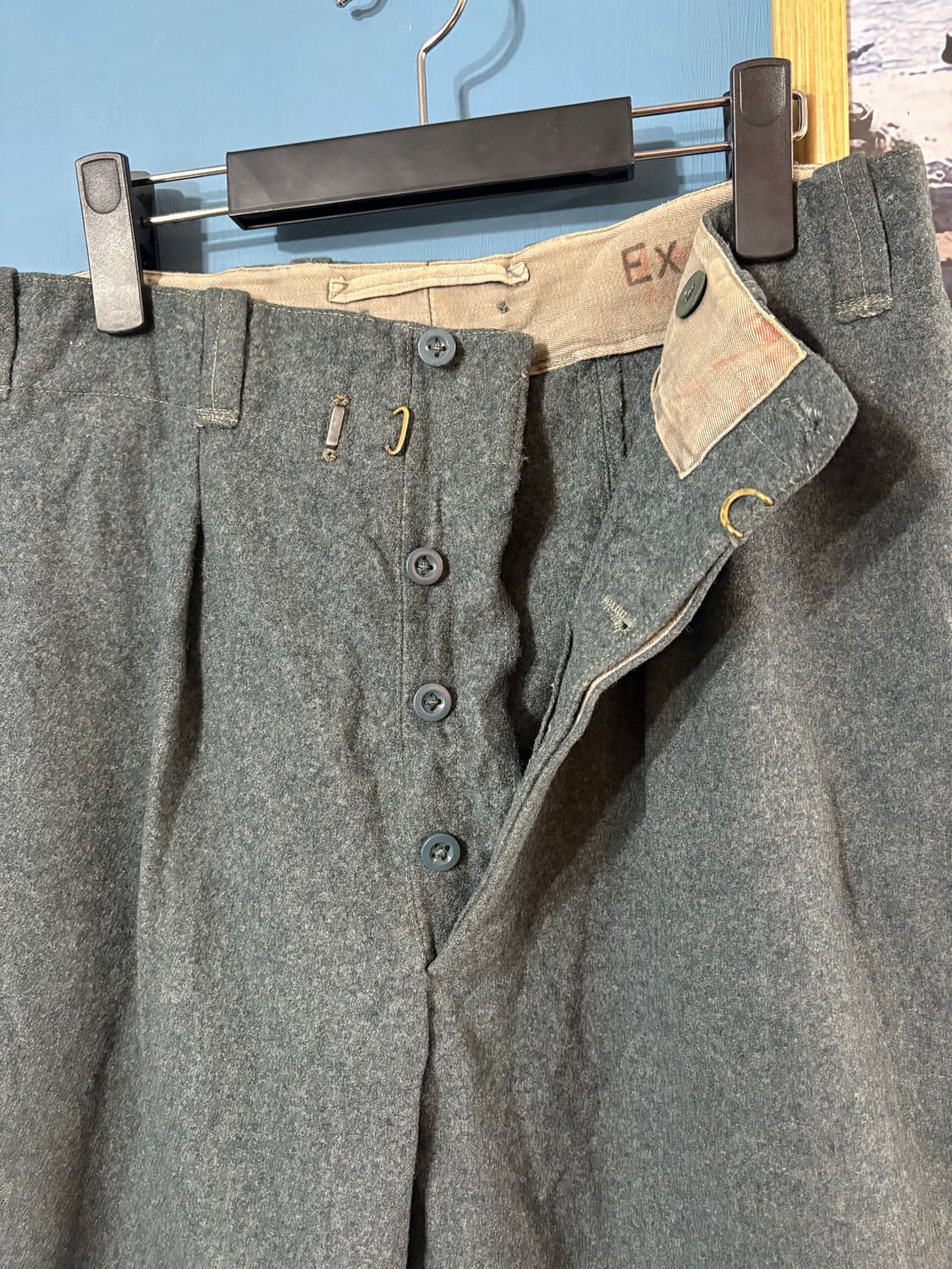 50-60’s Swiss army side line Wool Pant. 상품이미지3