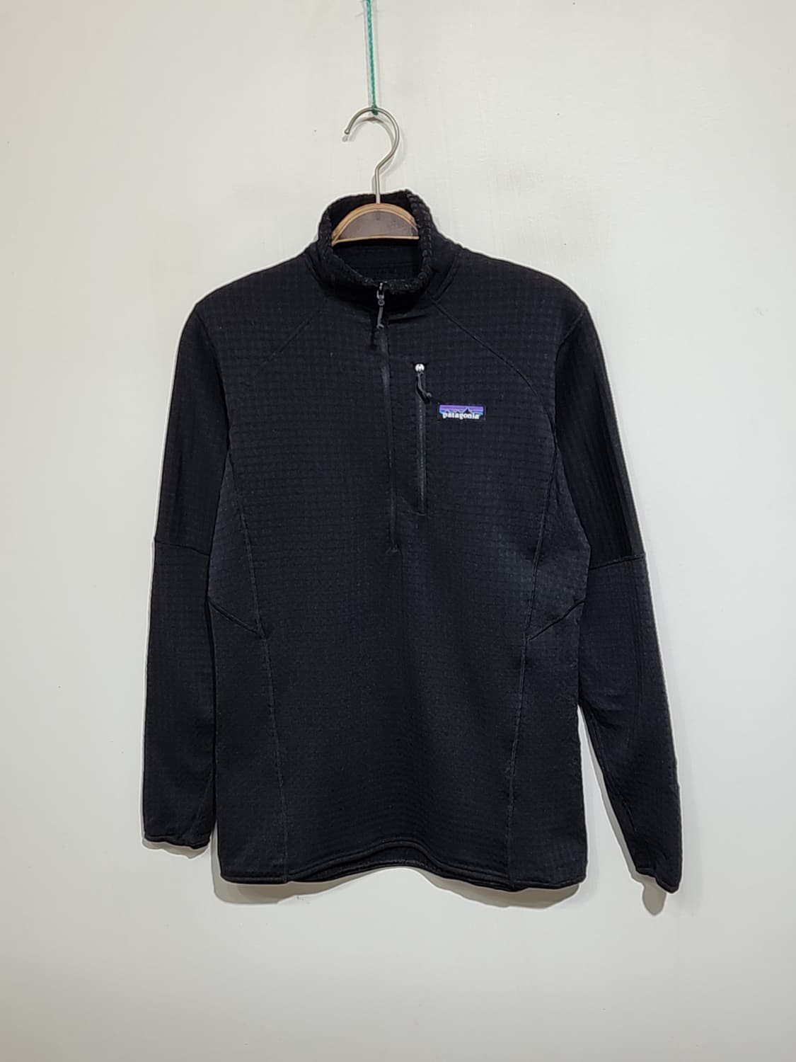 (M) 파타고니아 반집업 티셔츠 블랙 기모 등산복 긴팔티  상품이미지1