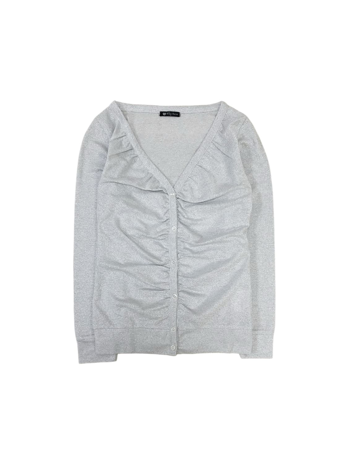연그레이 글리터 셔링 가디건 상품이미지1