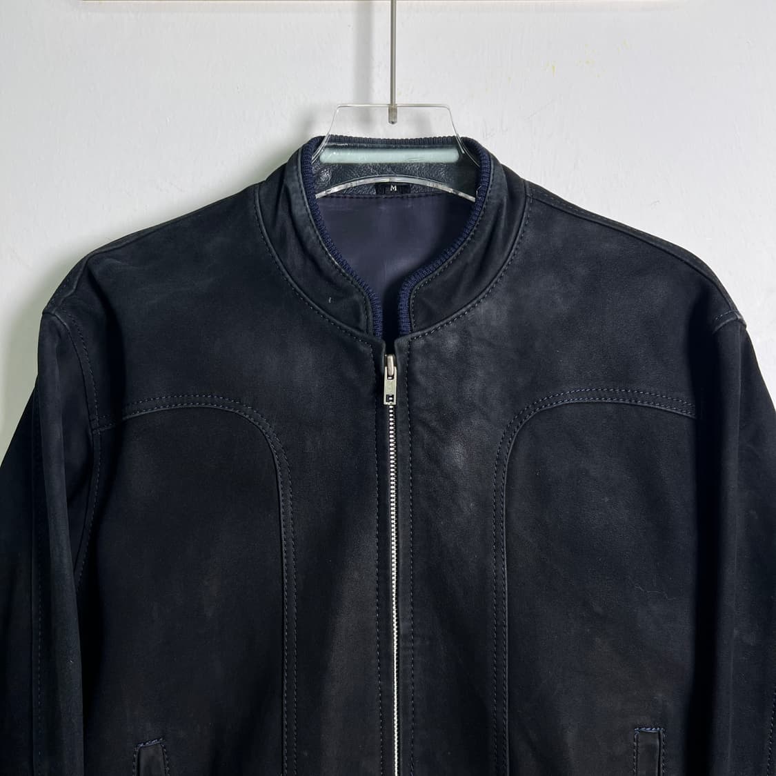 크로스조 블루 스티치 스웨이드 봄버 자켓  상품이미지4