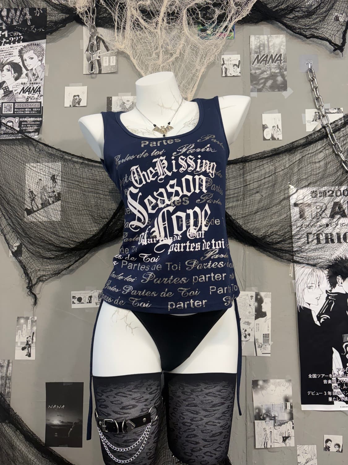 Y2K lettering Glitter sleeveless 상품이미지6