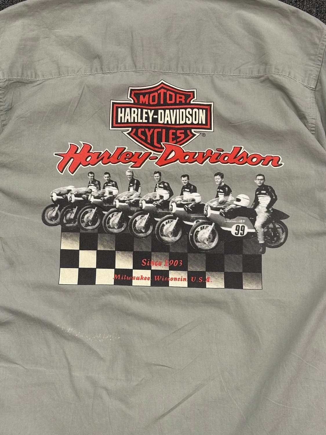 L)할리데이비슨 빈티지 프린팅 반팔셔츠 상품이미지7