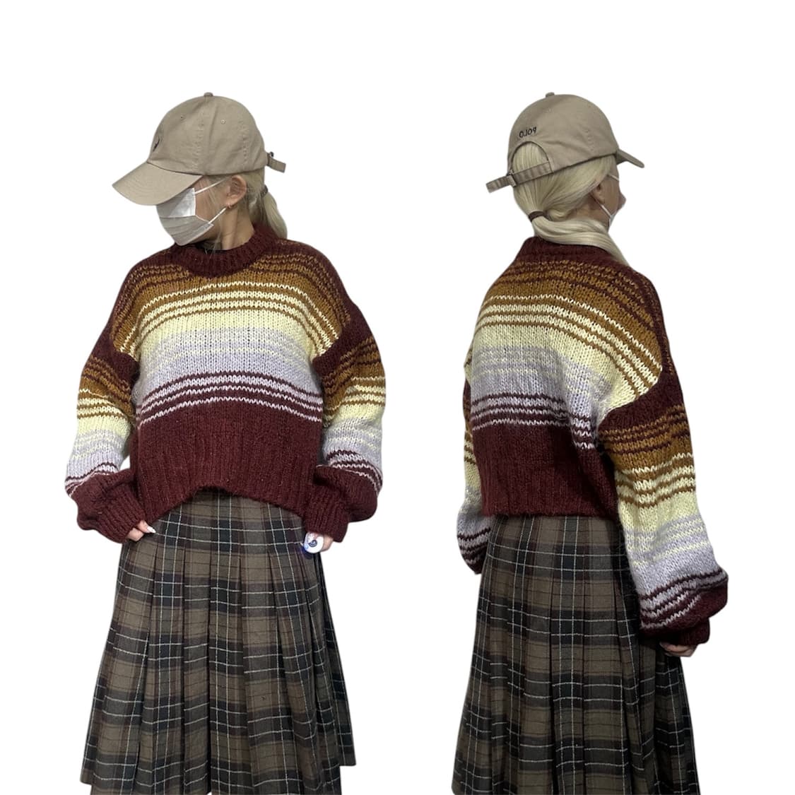 빈티지 브라운 모리걸 스웨터 키치 크롭 니트 M 상품이미지1