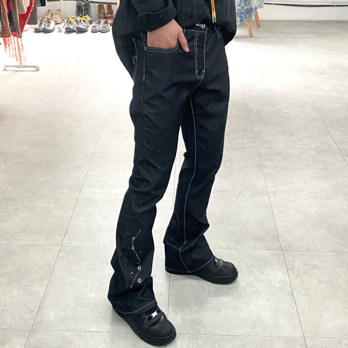 g.jon 플로랄 큐빅 부츠컷 팬츠 상품이미지2