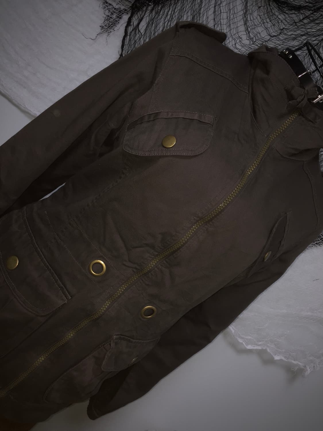 grunge y2k gold button brown jacket 상품이미지8