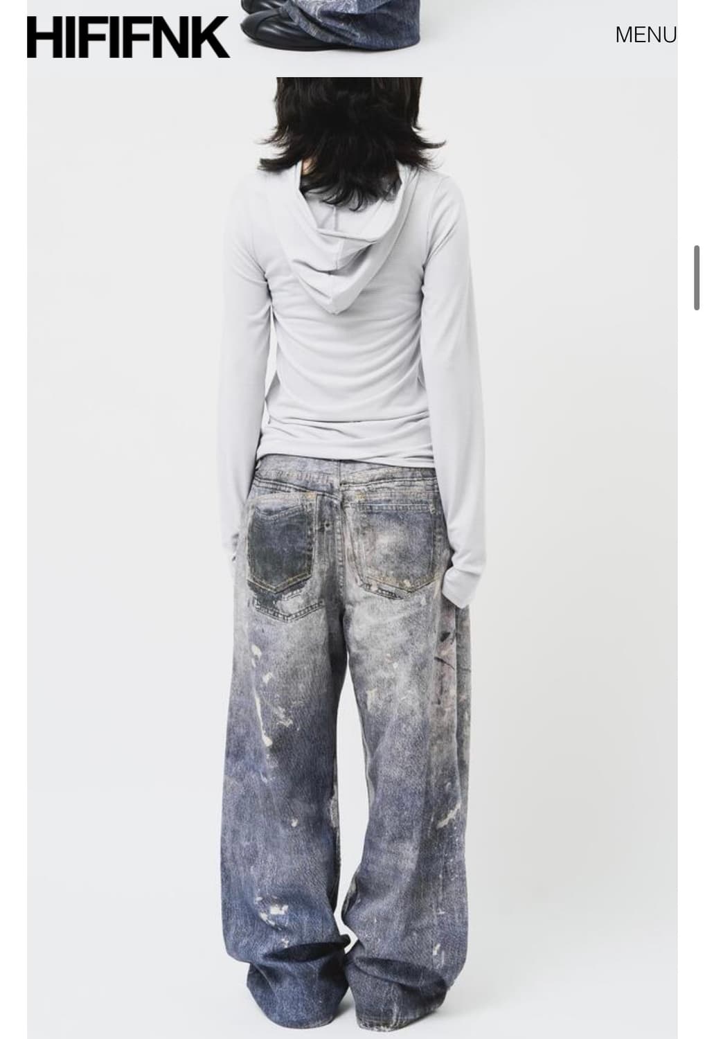 하이파이펑크 디지털 와이드 데님 S사이즈 상품이미지4