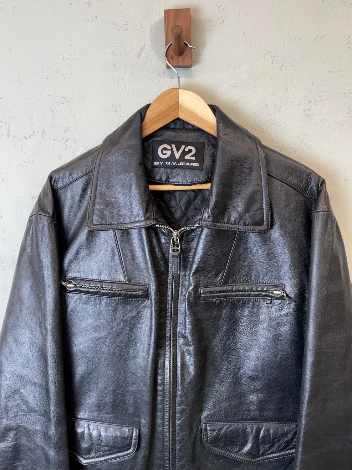 GV2 빈티지 소가죽 포켓 가죽 자켓 상품이미지5