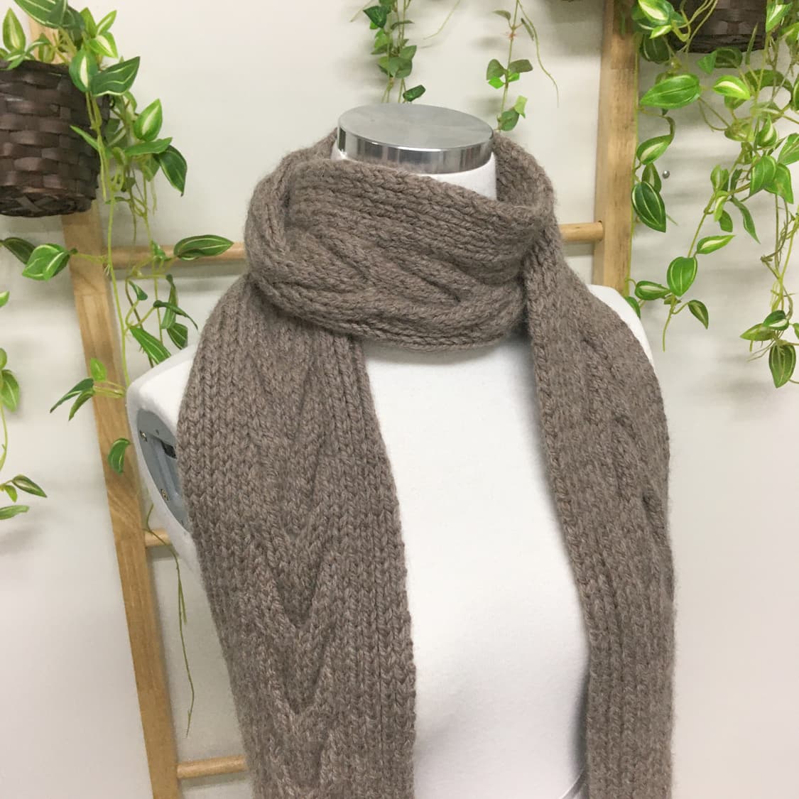 JPN/ 브라운뜨개머플러 모리걸머플러 모리룩머플러 브라운목도리 상품이미지5