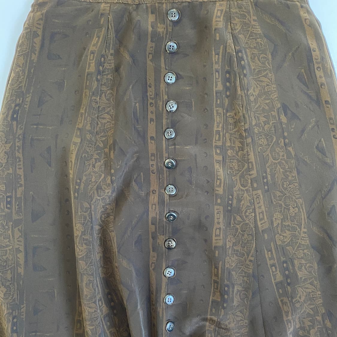 🤎 [Vintage] 에스닉 패턴 프론트 버튼 롱 스커트 상품이미지6