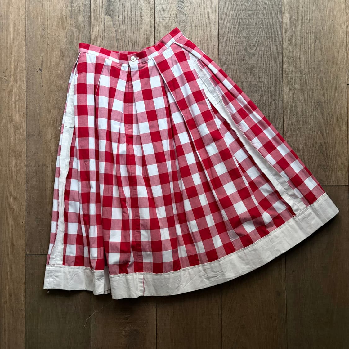 Gingham Check Distressed Pleats Skirt 상품이미지2