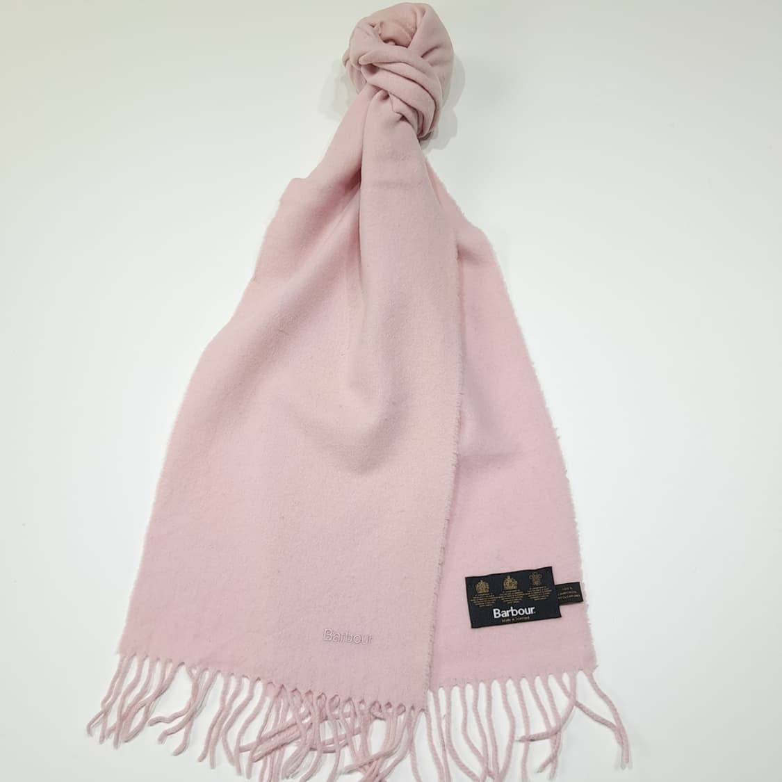 MX587 바버 90s 스코틀랜드판 램스울 베이비핑크 머플러 목도리 상품이미지2
