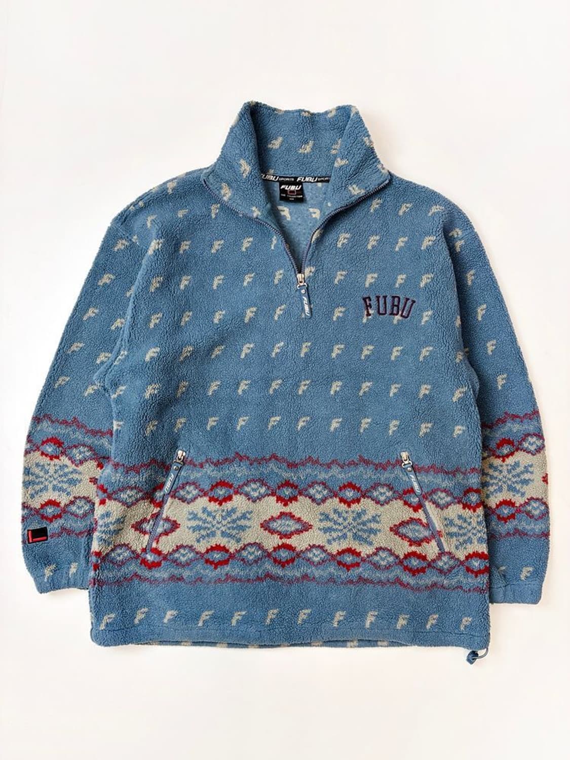 FUBU 후부 코위찬 패턴 반집업 플리스 후리스 PN4576 상품이미지2