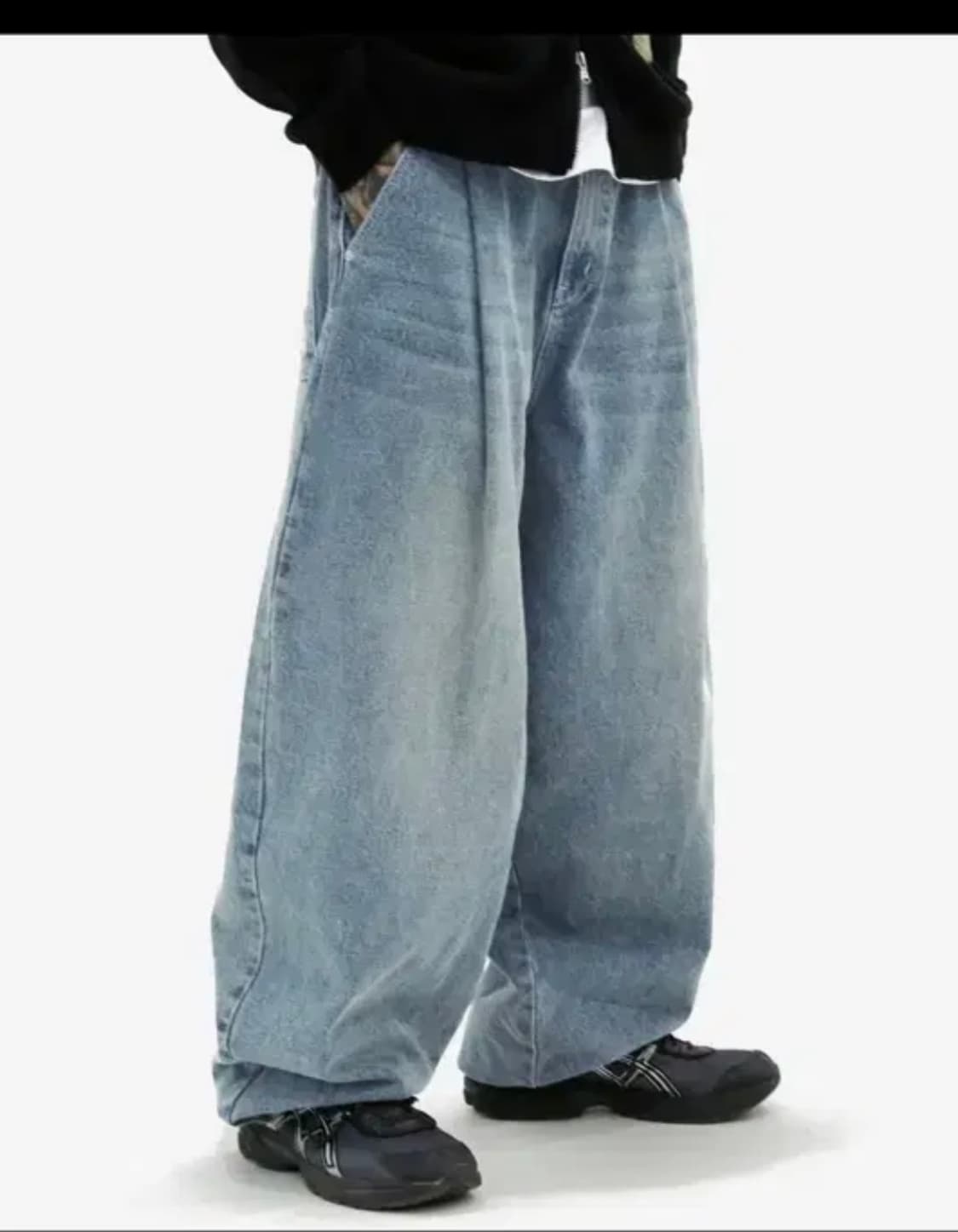 벌룬 와이드 데님팬츠 상품이미지1