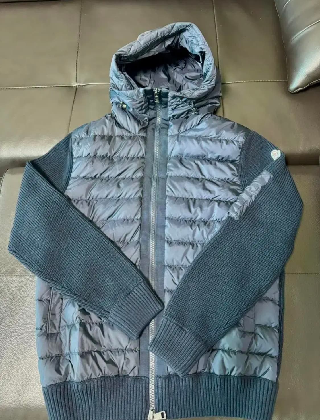 몽클레르 패딩 울 후드 네이비 블루 - 23FW 상품이미지1