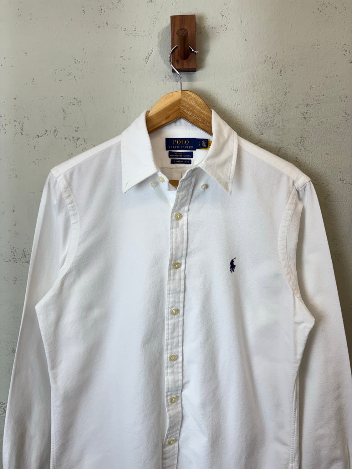 폴로랄프로렌 큐알 인증 플란넬 화이트 셔츠 상품이미지5
