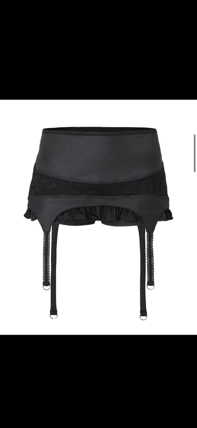 쓰리타임즈 레이스 가터 스커트 블랙 M 상품이미지1