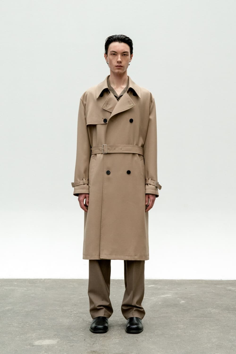 인사일런스 슬로시 울 트렌치 코트 베이지 L 상품이미지2