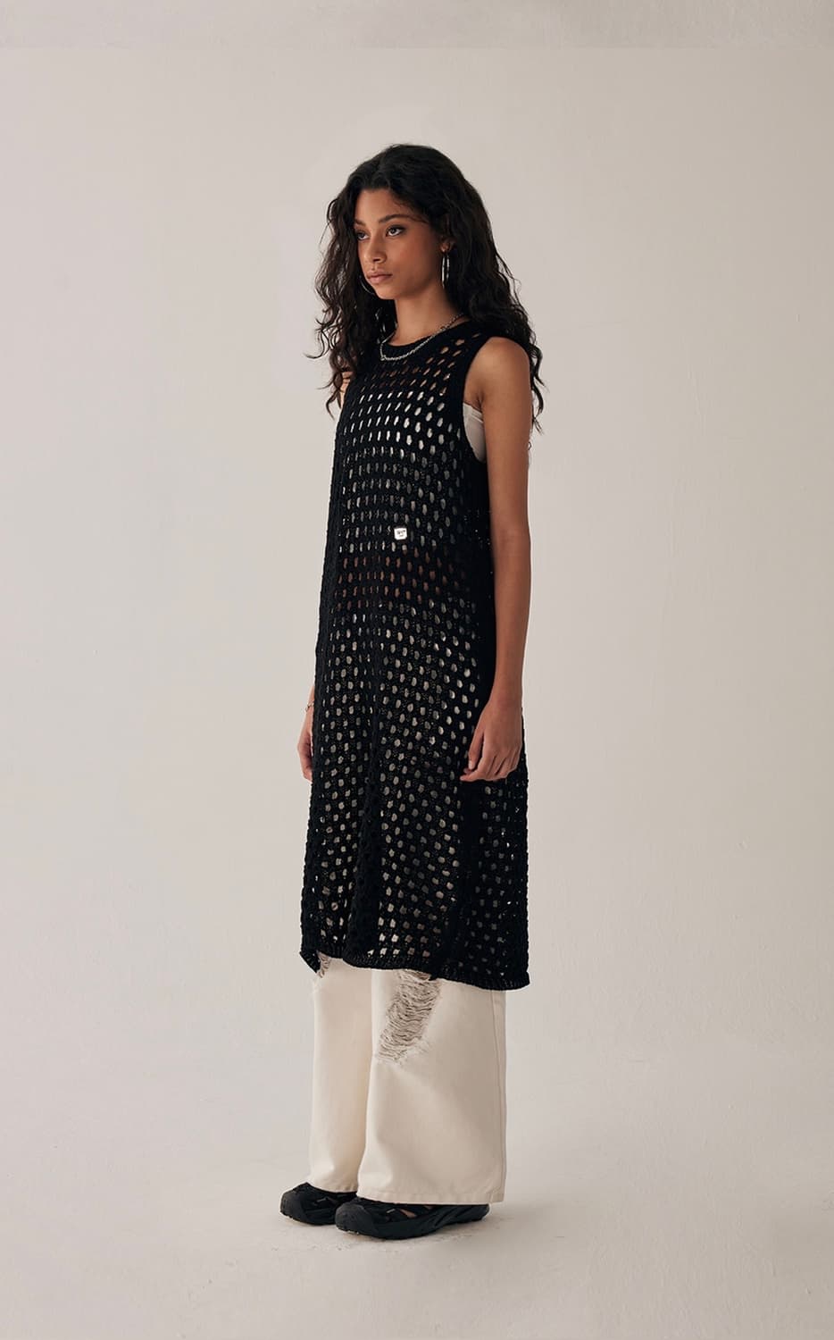 트리밍버드 Crochet Knit One-piece(black) 상품이미지1