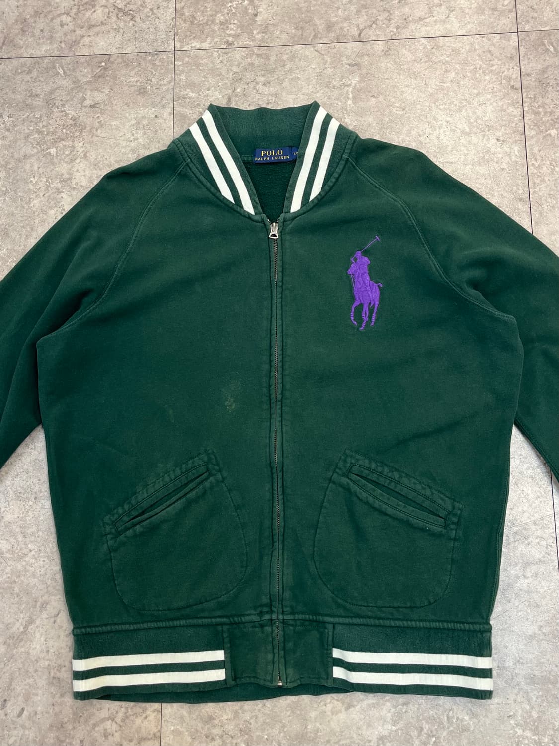 폴로 랄프로렌 빅포니 기모 바시티 자켓 그린 L #csz2685  상품이미지5