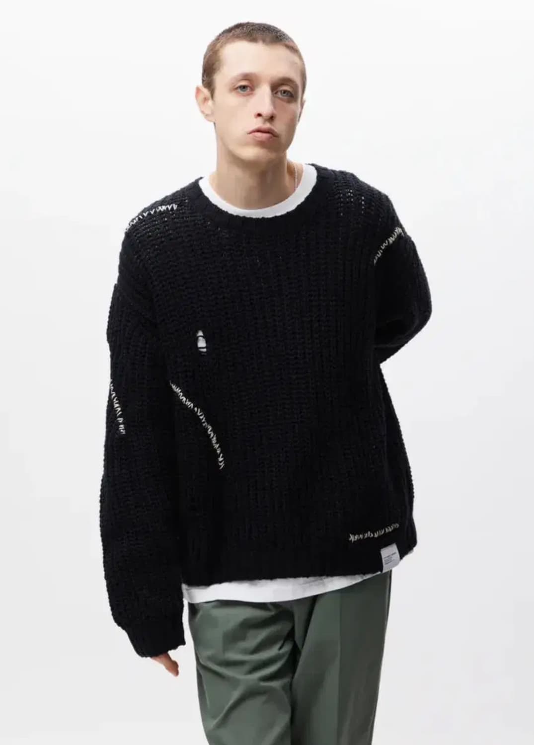 네이버후드 24SS SAVAGE KNIT BLACK 상품이미지1