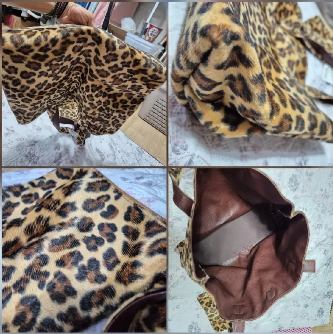 미사용 새상품 고퀄리티 고급 호피 레오파드 에코백 숄더백 가방 상품이미지3