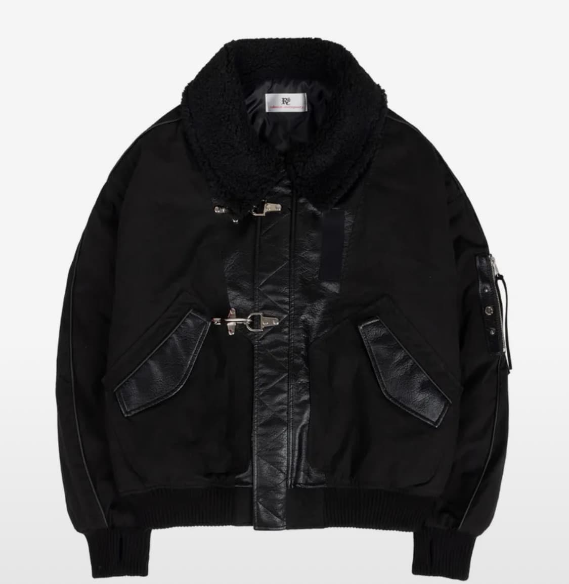 RSSC x POG SERVICE 레더 믹스드 코튼 봄버 자켓 상품이미지1