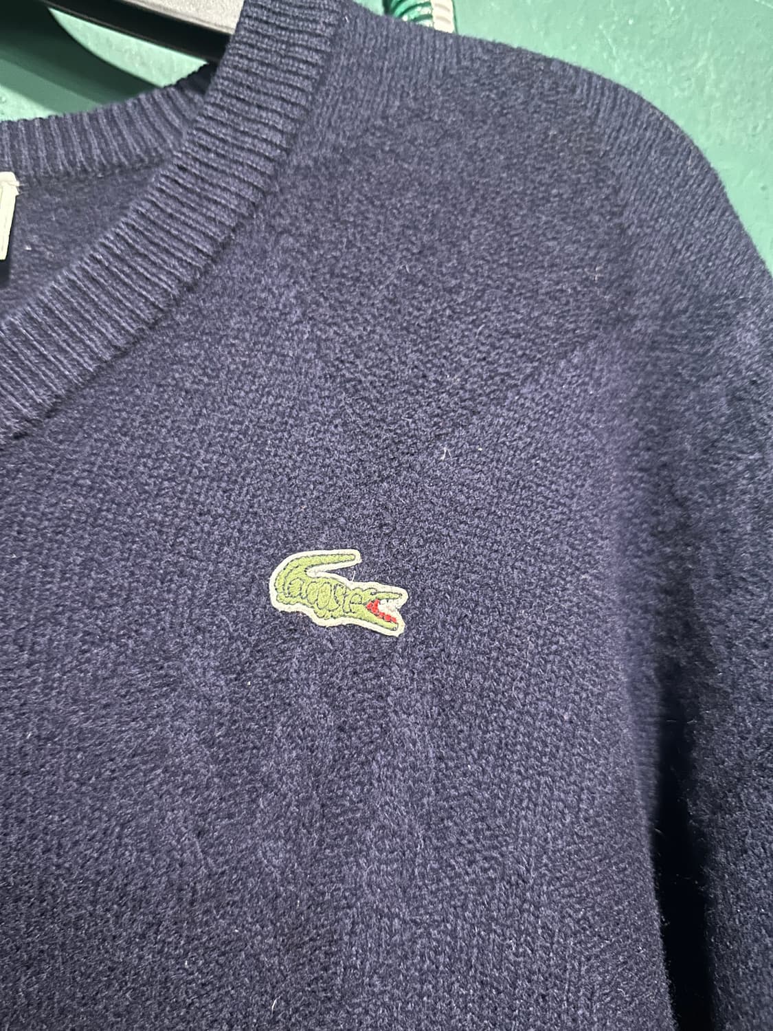 90s 라코스테 아가일니트 네이비 상품이미지5