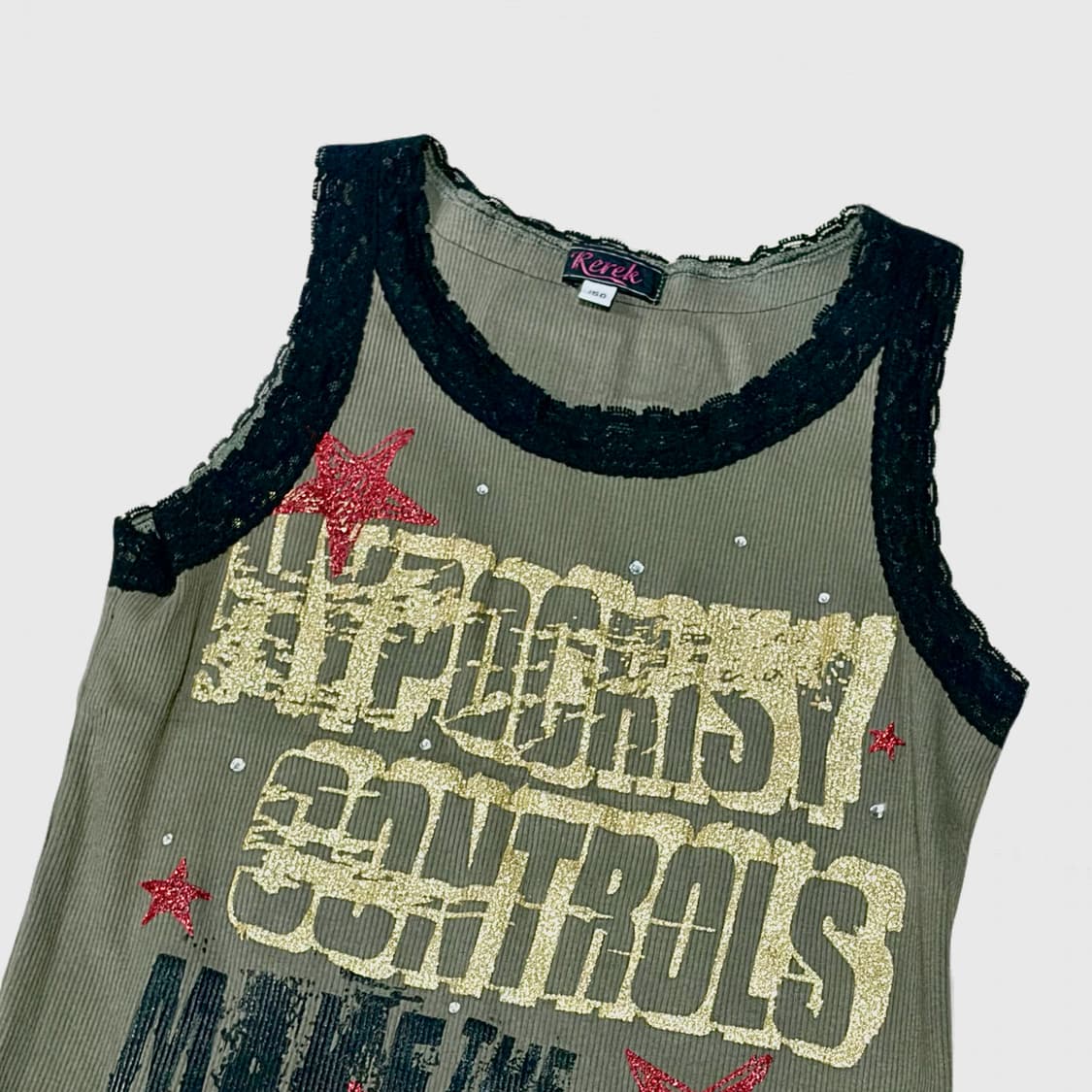 펑크 카키 레이스 슬리브리스 상품이미지3