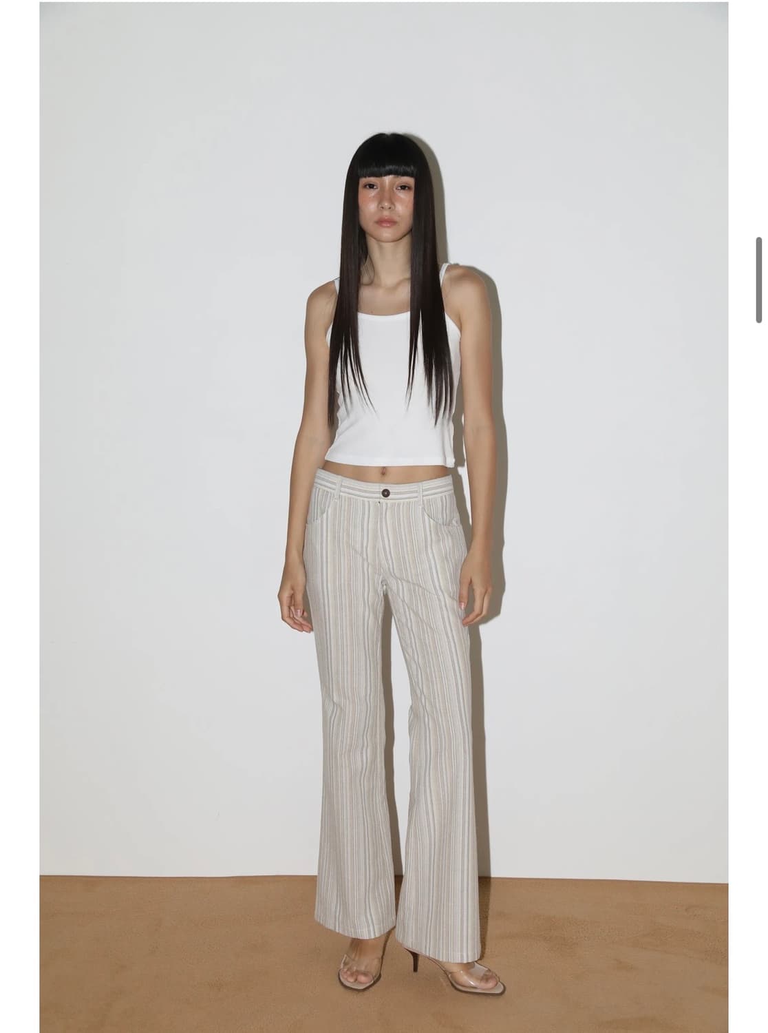 지지비샤 rio stripe pants white 스트라이프 팬츠 상품이미지1