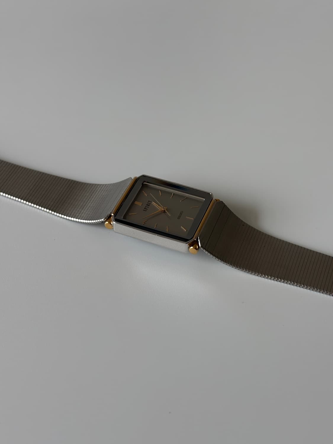 1990년대 Spirit 실버 스퀘어 쿼츠 남성 상품이미지5