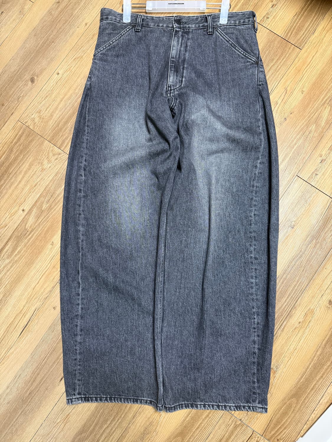 해칭룸 와이드 커브진 워시드 블랙 4 상품이미지2