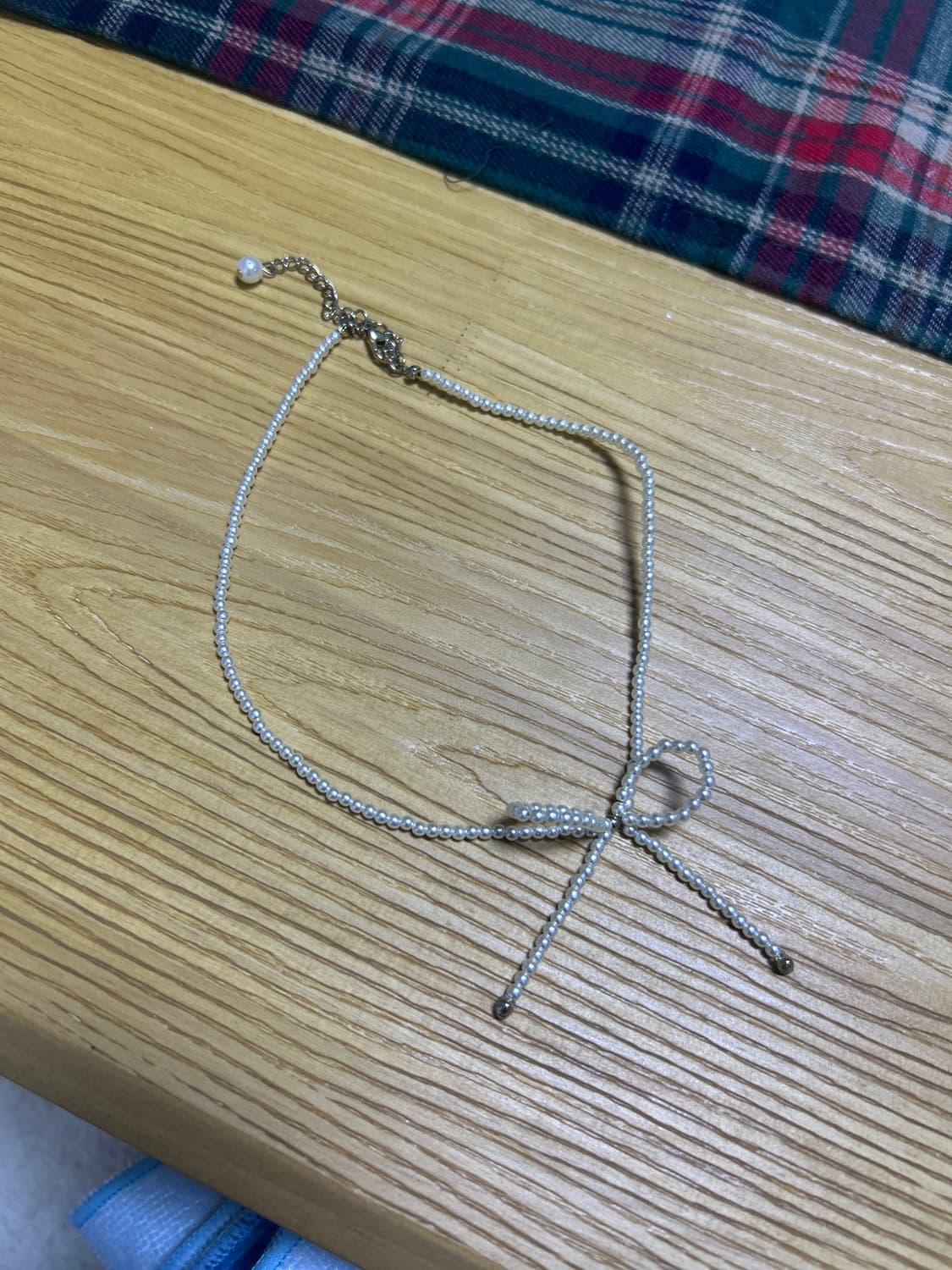 애나플레어1986 리본 진주 목걸이 상품이미지1