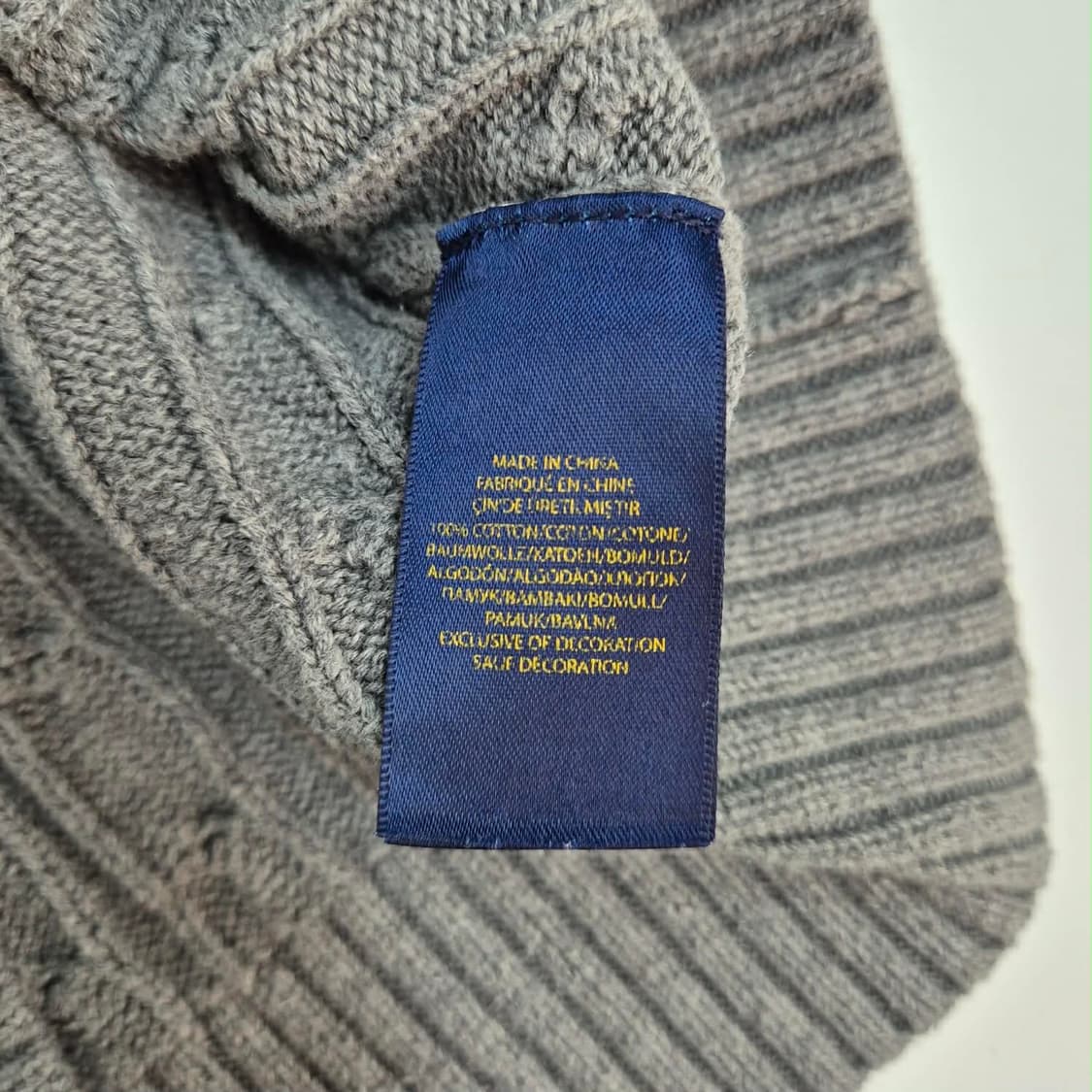 폴로 랄프로렌 그레이 케이블 걸즈 코튼 크루넥 니트(L) 상품이미지5