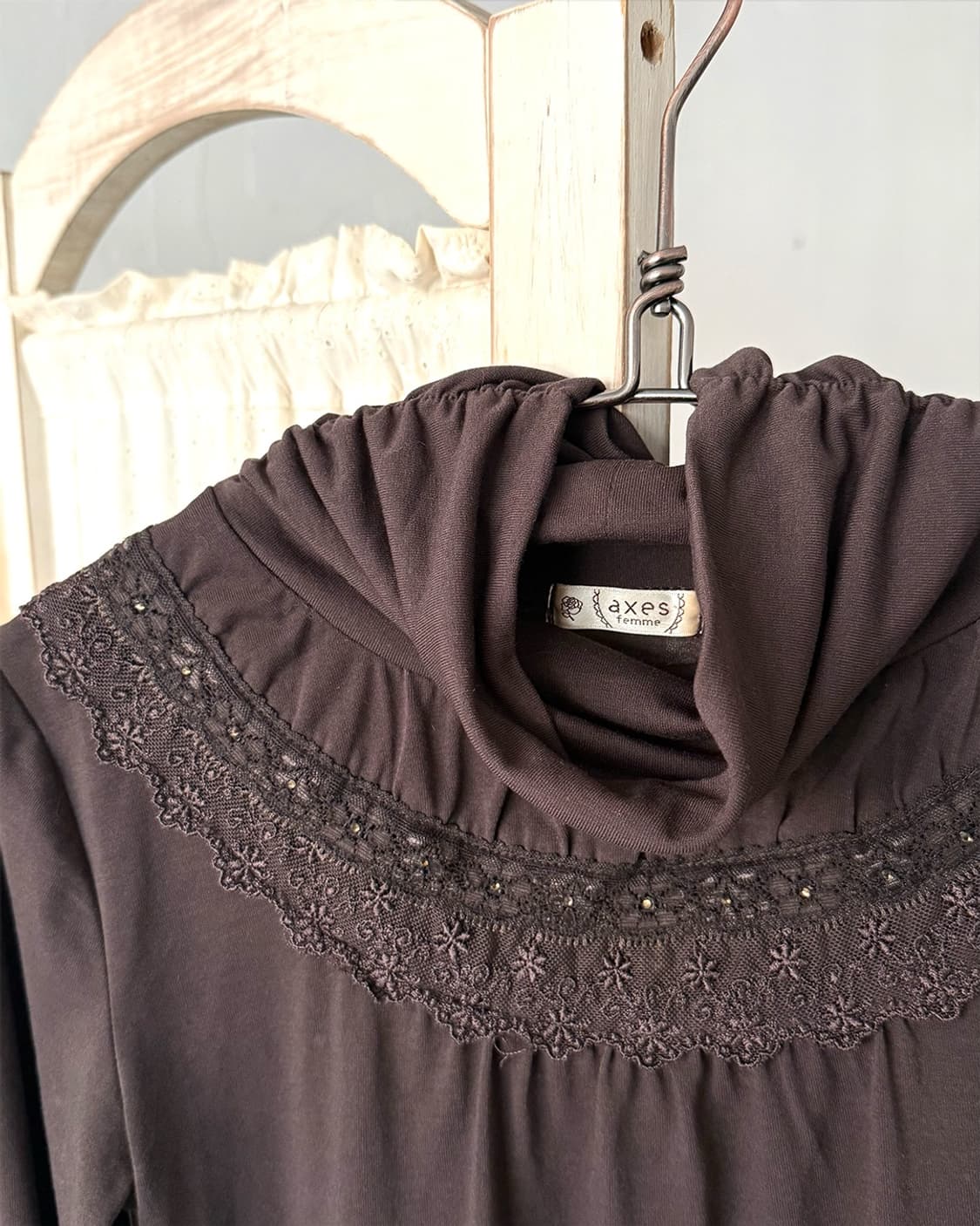 Mocha brown fur detail fairy long sleeve 상품이미지7