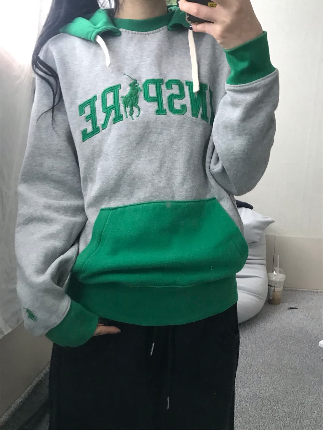 폴로 빅포니 그레이 후드티 상품이미지1