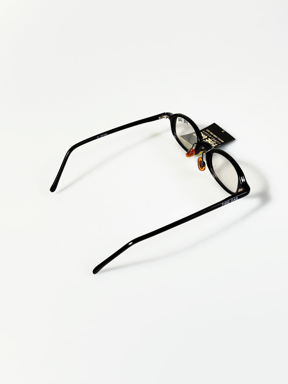90s FIRE GAS 블랙 오벌 뿔테 프레임 빈티지 안경 상품이미지4