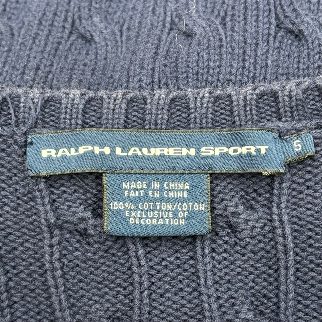 Polo Ralph Lauren 네이비 브이넥 케이블 코튼 니트 상품이미지3