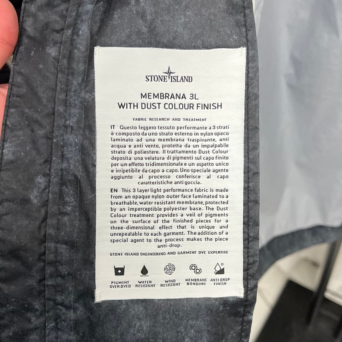 스톤아일랜드 멤브라나 3L 더스트 컬러 피니쉬 자켓(L) 상품이미지9